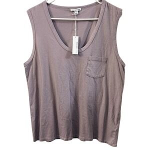 James Perse Women's Size 3 /L Sleeveless Pocket Tank Top Lavender Cotton NEW
